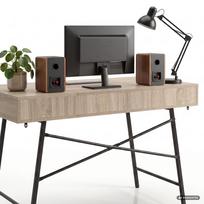 ermitazas stalai - Rašomasis stalas su stalčiais Akord Furniture Factory Arden, 120 cm x 50 cm, 80.5 cm, juoda sp./sonoma ąžuolo sp. - 6 nuotrauka
