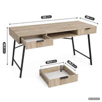 ermitazas stalai - Rašomasis stalas su stalčiais Akord Furniture Factory Arden, 120 cm x 50 cm, 80.5 cm, juoda sp./sonoma ąžuolo sp. - 7 nuotrauka