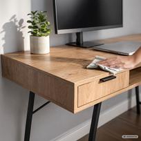 ermitazas stalai - Rašomasis stalas su stalčiais Akord Furniture Factory Arden, 120 cm x 50 cm, 80.5 cm, juoda sp./artisan oak sp. - 5 nuotrauka