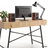 ermitazas stalai - Rašomasis stalas su stalčiais Akord Furniture Factory Arden, 120 cm x 50 cm, 80.5 cm, juoda sp./artisan oak sp. - 6 nuotrauka
