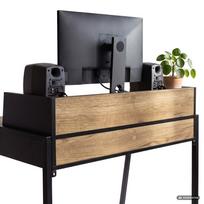 staliukas oak - Rašomasis stalas su stalčiais Akord Furniture Factory Flux, 48 cm x 78 cm, 95 cm, juoda sp./oak craft sp. - 6 nuotrauka