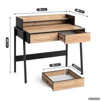 staliukas oak - Rašomasis stalas su stalčiais Akord Furniture Factory Flux, 48 cm x 78 cm, 95 cm, juoda sp./oak craft sp. - 7 nuotrauka