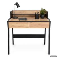 staliukas oak - Rašomasis stalas su stalčiais Akord Furniture Factory Flux, 48 cm x 78 cm, 95 cm, juoda sp./oak craft sp. - 8 nuotrauka