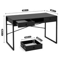 rasomasis stalas 80 - Rašomasis stalas su stalčiais Akord Furniture Factory Elonis, 123 cm x 48 cm, 80.5 cm, juoda sp. - 7 nuotrauka