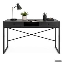 rasomasis stalas 80 - Rašomasis stalas su stalčiais Akord Furniture Factory Elonis, 123 cm x 48 cm, 80.5 cm, juoda sp. - 8 nuotrauka