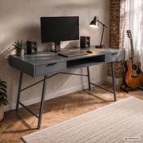 rasomasis stalas 80 - Rašomasis stalas su stalčiais Akord Furniture Factory Arden, 120 cm x 50 cm, 80.5 cm, grafito sp./juoda sp. - 2 nuotrauka