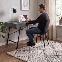 rasomasis stalas 80 - Rašomasis stalas su stalčiais Akord Furniture Factory Arden, 120 cm x 50 cm, 80.5 cm, grafito sp./juoda sp. - 3 nuotrauka
