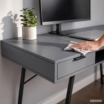 rasomasis stalas 80 - Rašomasis stalas su stalčiais Akord Furniture Factory Arden, 120 cm x 50 cm, 80.5 cm, grafito sp./juoda sp. - 5 nuotrauka