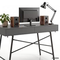 rasomasis stalas 80 - Rašomasis stalas su stalčiais Akord Furniture Factory Arden, 120 cm x 50 cm, 80.5 cm, grafito sp./juoda sp. - 6 nuotrauka