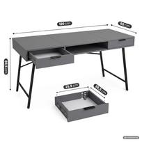 rasomasis stalas 80 - Rašomasis stalas su stalčiais Akord Furniture Factory Arden, 120 cm x 50 cm, 80.5 cm, grafito sp./juoda sp. - 7 nuotrauka