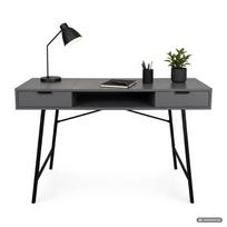 rasomasis stalas 80 - Rašomasis stalas su stalčiais Akord Furniture Factory Arden, 120 cm x 50 cm, 80.5 cm, grafito sp./juoda sp. - 8 nuotrauka