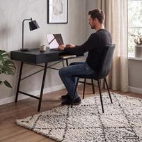 ermitazas stalai - Rašomasis stalas su stalčiais Akord Furniture Factory Arden, 120 cm x 50 cm, 80.5 cm, juoda sp. - 3 nuotrauka