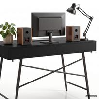 ermitazas stalai - Rašomasis stalas su stalčiais Akord Furniture Factory Arden, 120 cm x 50 cm, 80.5 cm, juoda sp. - 6 nuotrauka