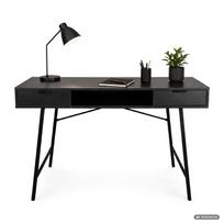 ermitazas stalai - Rašomasis stalas su stalčiais Akord Furniture Factory Arden, 120 cm x 50 cm, 80.5 cm, juoda sp. - 8 nuotrauka