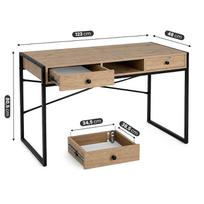 ermitazas stalai - Rašomasis stalas su stalčiais Akord Furniture Factory Elonis, 123 cm x 48 cm, 80.5 cm, juoda sp./artisan oak sp. - 7 nuotrauka