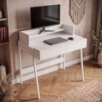 stalciai - Rašomasis stalas su stalčiais Akord Furniture Factory Flux, 48 cm x 78 cm, 95 cm, balta sp. - 2 nuotrauka