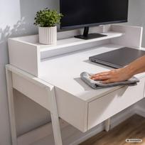 stalciai - Rašomasis stalas su stalčiais Akord Furniture Factory Flux, 48 cm x 78 cm, 95 cm, balta sp. - 5 nuotrauka