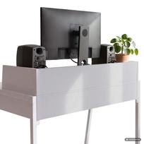 stalciai - Rašomasis stalas su stalčiais Akord Furniture Factory Flux, 48 cm x 78 cm, 95 cm, balta sp. - 6 nuotrauka