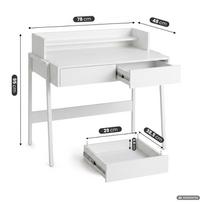 stalciai - Rašomasis stalas su stalčiais Akord Furniture Factory Flux, 48 cm x 78 cm, 95 cm, balta sp. - 7 nuotrauka