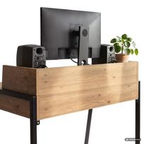 ermitazas stalai - Rašomasis stalas su stalčiais Akord Furniture Factory Flux, 48 cm x 78 cm, 95 cm, juoda sp./artisan oak sp. - 6 nuotrauka
