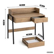 ermitazas stalai - Rašomasis stalas su stalčiais Akord Furniture Factory Flux, 48 cm x 78 cm, 95 cm, juoda sp./artisan oak sp. - 7 nuotrauka