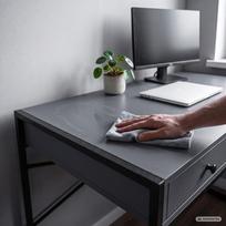 ermitazas stalai - Rašomasis stalas su stalčiais Akord Furniture Factory Elonis, 123 cm x 48 cm, 80.5 cm, grafito sp./juoda sp. - 5 nuotrauka