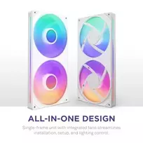 nzxt ventiliatoriai - NZXT F280 RGB CORE 280 mm Ventiliatorius Baltas (White) - 4 nuotrauka