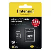 atminties korteles sd gb - Intenso Premium 256GB microSDXC UHS-I Class 10 + SD Adapter - 4 nuotrauka