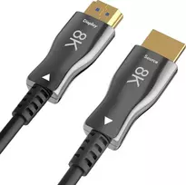hdmi laidas 20m - Claroc HDMI Fiver Optic AOC 8K, juoda, 20 m - 4 nuotrauka