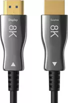 hdmi laidas 20m - Claroc HDMI Fiver Optic AOC 8K, juoda, 20 m - 5 nuotrauka