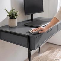ermitazas stalai - Rašomasis stalas su stalčiais Akord Furniture Factory Zentia, 100 cm x 45 cm, 80.5 cm, grafito sp./juoda sp. - 5 nuotrauka