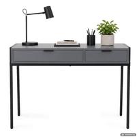 ermitazas stalai - Rašomasis stalas su stalčiais Akord Furniture Factory Zentia, 100 cm x 45 cm, 80.5 cm, grafito sp./juoda sp. - 8 nuotrauka