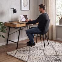 ermitazas stalai - Rašomasis stalas su stalčiais Akord Furniture Factory Arden, 120 cm x 50 cm, 80.5 cm, juoda sp./oak craft sp. - 3 nuotrauka