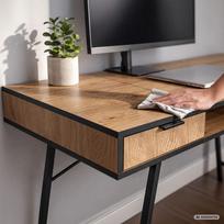 ermitazas stalai - Rašomasis stalas su stalčiais Akord Furniture Factory Arden, 120 cm x 50 cm, 80.5 cm, juoda sp./oak craft sp. - 5 nuotrauka