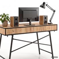 ermitazas stalai - Rašomasis stalas su stalčiais Akord Furniture Factory Arden, 120 cm x 50 cm, 80.5 cm, juoda sp./oak craft sp. - 6 nuotrauka