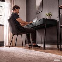 ermitazas stalai - Rašomasis stalas su stalčiais Akord Furniture Factory Zentia, 100 cm x 45 cm, 80.5 cm, juoda sp. - 3 nuotrauka