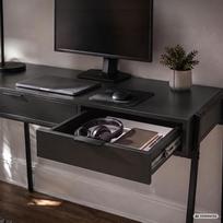 ermitazas stalai - Rašomasis stalas su stalčiais Akord Furniture Factory Zentia, 100 cm x 45 cm, 80.5 cm, juoda sp. - 4 nuotrauka