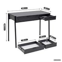 ermitazas stalai - Rašomasis stalas su stalčiais Akord Furniture Factory Zentia, 100 cm x 45 cm, 80.5 cm, juoda sp. - 7 nuotrauka