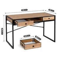 ermitazas stalai - Rašomasis stalas su stalčiais Akord Furniture Factory Elonis, 123 cm x 48 cm, 80.5 cm, juoda sp./oak craft sp. - 7 nuotrauka