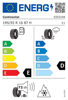 padangos 195 55 r16 - Continental WinterContact TS 830P 195/55 R16 87H , * - 2 nuotrauka