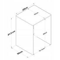 skalbimo masinos spintele - Kalune Design Washing Machine Cabinet KD103 - 2341, balta/riešuto, 60 cm x 65 cm x 91.8 cm - 3 nuotrauka