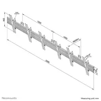 laikikliai i - NEOMOUNTS PRO FLAT SCREEN MENU BOARD WALL MOUNT - (3 X HORIZONTAL) 32-55" BLACK/SILVER - 2 nuotrauka
