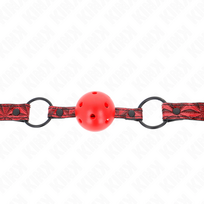 bdsm - Burnos kamuoliukas Kink Diamond Pattern, raudonas/juodas - 3 nuotrauka