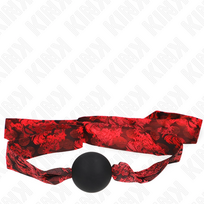 fetisui - Burnos dirželis Kink Scandal Silicone Ball, juodas/raudonas - 2 nuotrauka