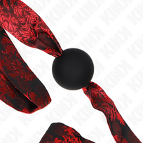 fetisui - Burnos dirželis Kink Scandal Silicone Ball, juodas/raudonas - 3 nuotrauka