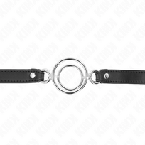 fetisui - Burnos dirželis Kink Gag O-Rings, juodas - 3 nuotrauka
