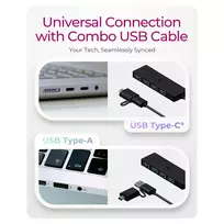 laidai kabeliai jungtys - „Icy Box Hub“ IB-HUB1424-C3 4 prievadų A tipo USB, C/A tipo jungtis - 5 nuotrauka