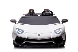 dvivietis elektromobilis - Lean Cars Dvivietis vaikiškas elektromobilis Lamborghini XXL A8803, baltas (White) - 4 nuotrauka