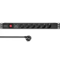 ilgintuvas rite - Qoltec 54601, 1U, 16A, PDU, 6xSchuko, 1.8 m - 4 nuotrauka