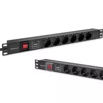ilgintuvas rite - Qoltec 54601, 1U, 16A, PDU, 6xSchuko, 1.8 m - 8 nuotrauka